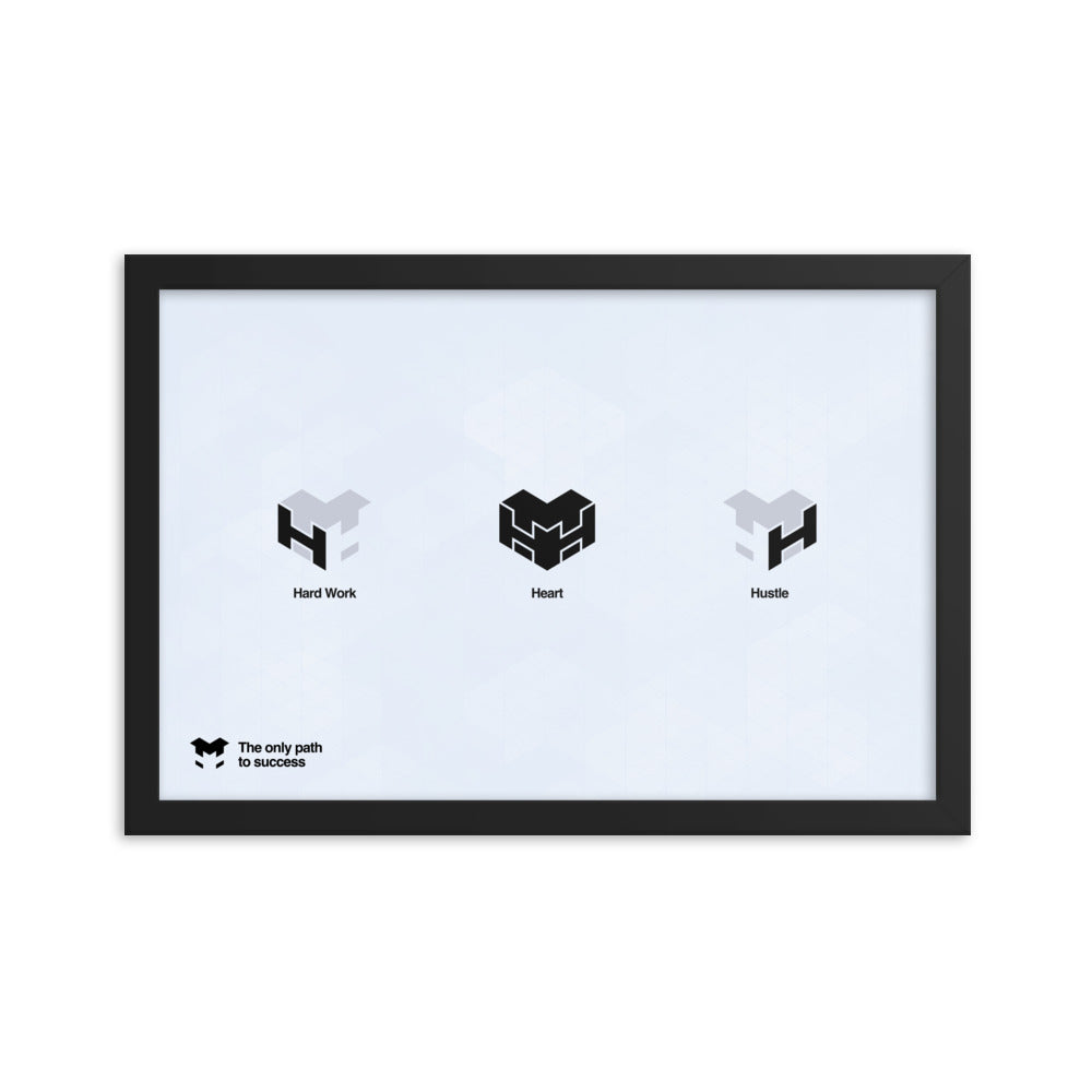 Logo Framed Poster Black and White